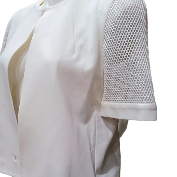 Nine West White Cardigan Short Sleeve Jacket Women's Sz 8 - Picture 3 of 13